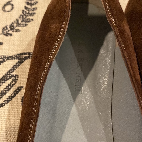 LK BENNETT Elegant Brown Suede Light Blue Accent Women's Loafers Size 9 - Picture 2 of 7